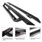 2007-2018 Chevy Silverado GMC Sierra IKON V1 Black Running Board Steel