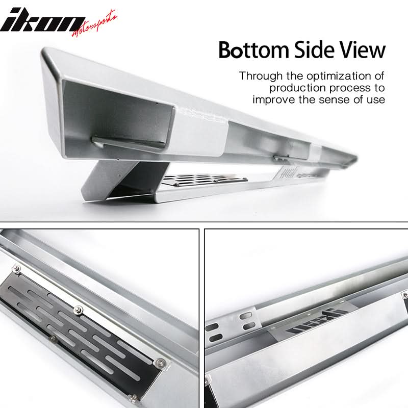 2009-2014 Ford F-150 Crew Cab IKON V1 Silver Running Board Solid Steel