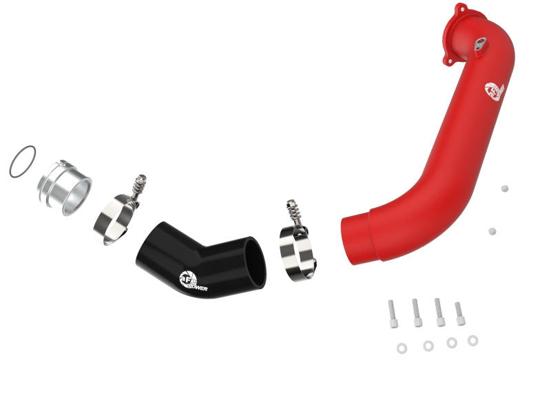 aFe BladeRunner Red 2-3/4in Aluminum Charge Pipe 2021 Toyota Supra GR (A90) I4-2.0L (t) B48