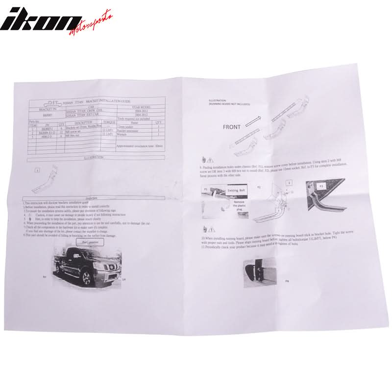 2004-2014 Nissan Titan Black Red Running Board Bracket Aluminum