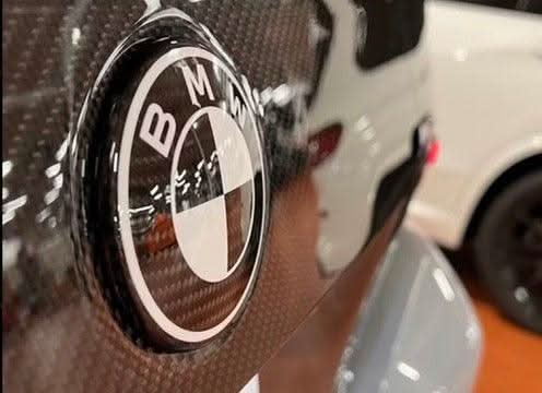 BMW Roundel Emblem Covers - Full Carbon Fiber Black and White Style