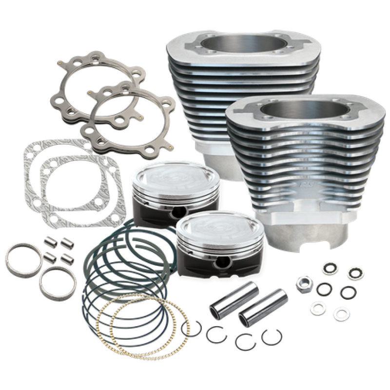 S&S Cycle 99-06 BT 4-1/8in Bore Cylinder & Piston Kit - Silver