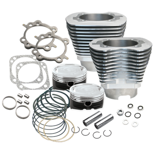 S&S Cycle 99-06 BT 4-1/8in Bore Cylinder & Piston Kit - Silver