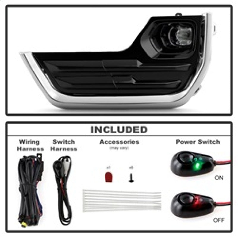 Spyder 22-24 GMC Terrain OEM LED Fog Lights w/Switch - Clear (FL-GTE18-C)