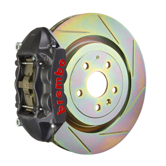 Brembo 10-15 Camaro V6 Rear GTS BBK 4 Piston Cast 365x28 1pc Rotor Slotted Type-1-Black HA