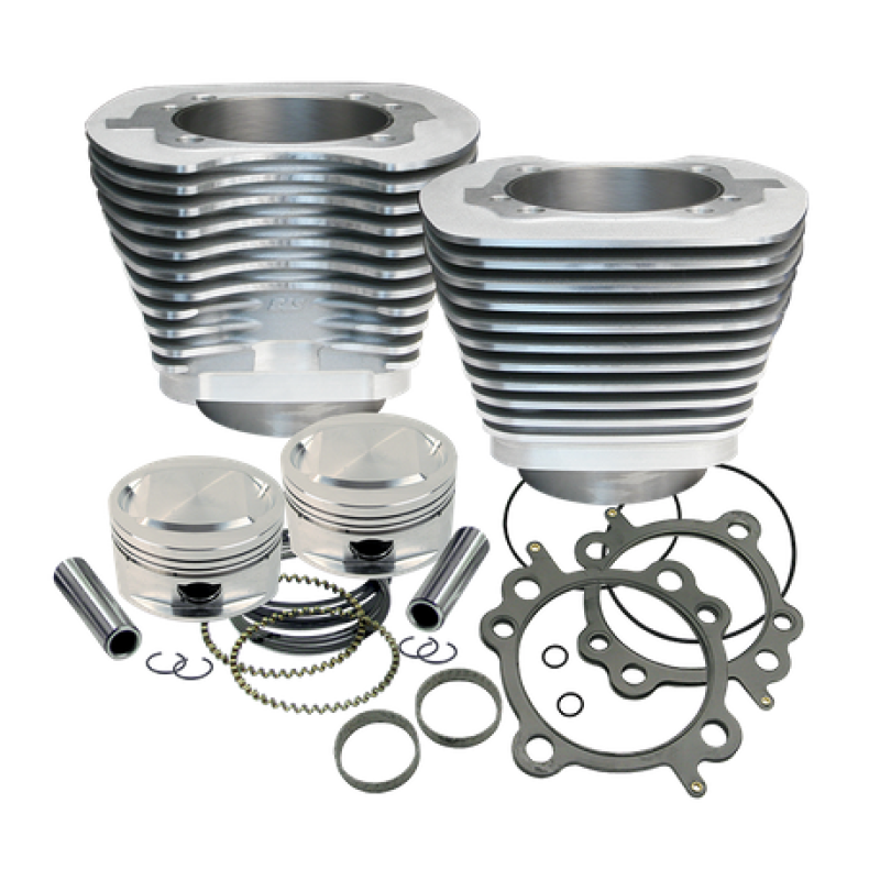 S&S Cycle 1999+ BT Replacement 3-7/8in Bore Cylinder & Piston Kit For S&S 95in Big Bore Kit - Silver