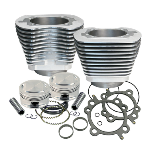 S&S Cycle 1999+ BT Replacement 3-7/8in Bore Cylinder & Piston Kit For S&S 95in Big Bore Kit - Silver