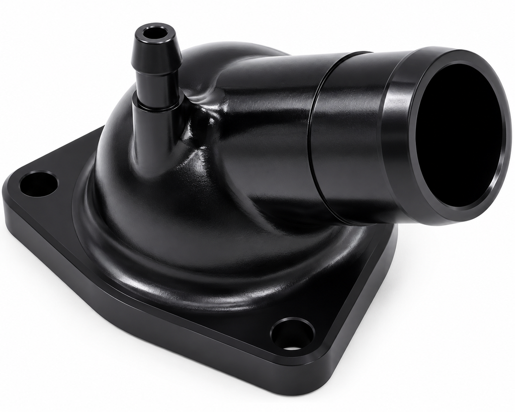 Black Billet Thermostat Housing with 160°F Thermostat – GM LT 5.3L & 6.2L V8 - 530160B - Granatelli Motor Sports
