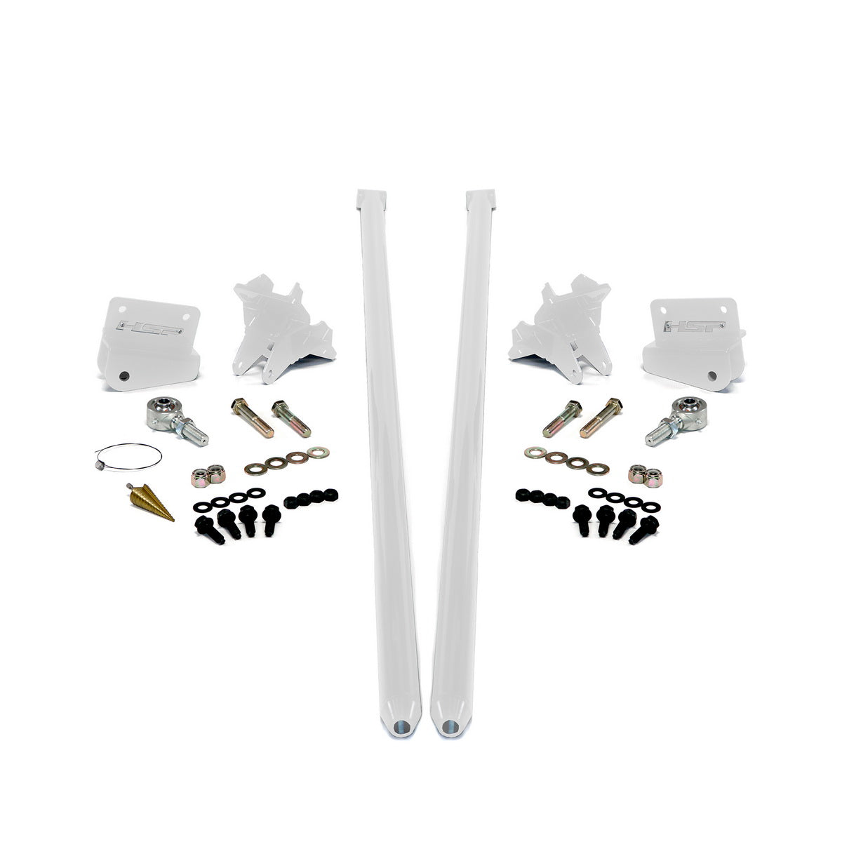 2011-2019 Chevrolet / GMC 58 inch Bolt On Traction Bars 4 inch Axle Diameter Polar White