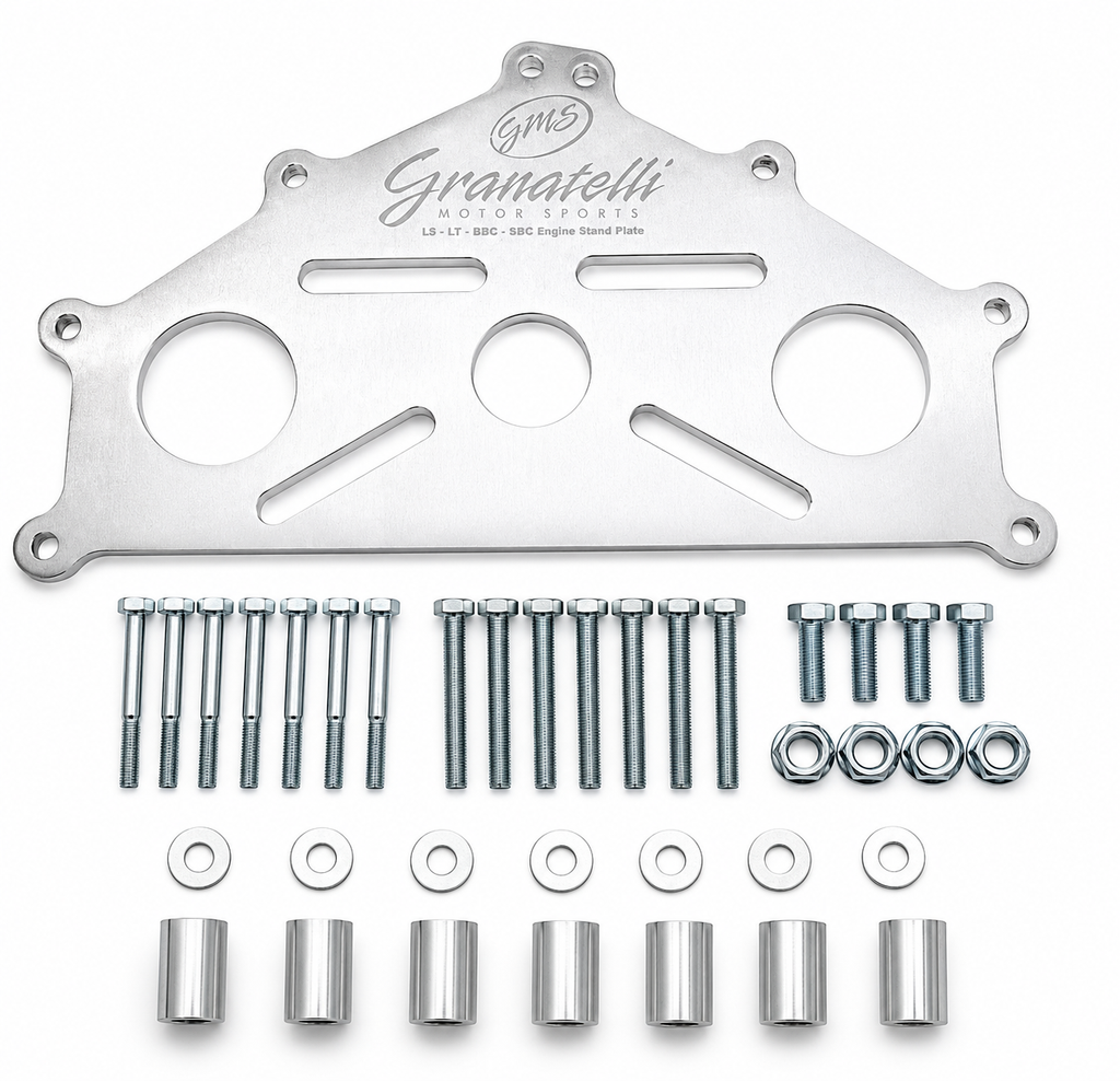 Motor Sports Engine Stand Adapter Plate, Billet Aluminum, Chevrolet. SBC, BBC, LT, LS & Duramax - 540106 - Granatelli Motor Sports