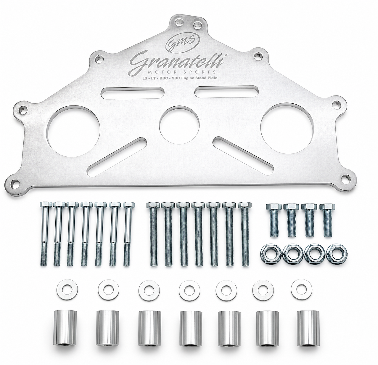 Motor Sports Engine Stand Adapter Plate, Billet Aluminum, Chevrolet. SBC, BBC, LT, LS & Duramax - 540106 - Granatelli Motor Sports