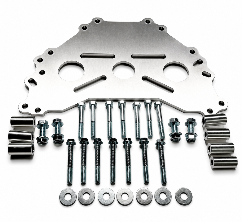 Motor Sports Engine Stand Adapter Plate, Billet Aluminum, for Ford, SBF, BBF & Mod Motor Blocks. BOSS Blocks, Cleveland, Windsor Family, 385 Series & Modified Series.- 540107 - Granatelli Motor Sports