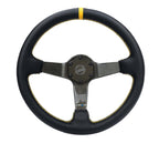 NRG Carbon Fiber Steering Wheel (350mm) Leather Trim w/Gold Stitching/Center Mark