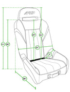 PRP Polaris RZR 570, 800, 900 GT/S.E. Suspension Seats Kit (Pair) - Black