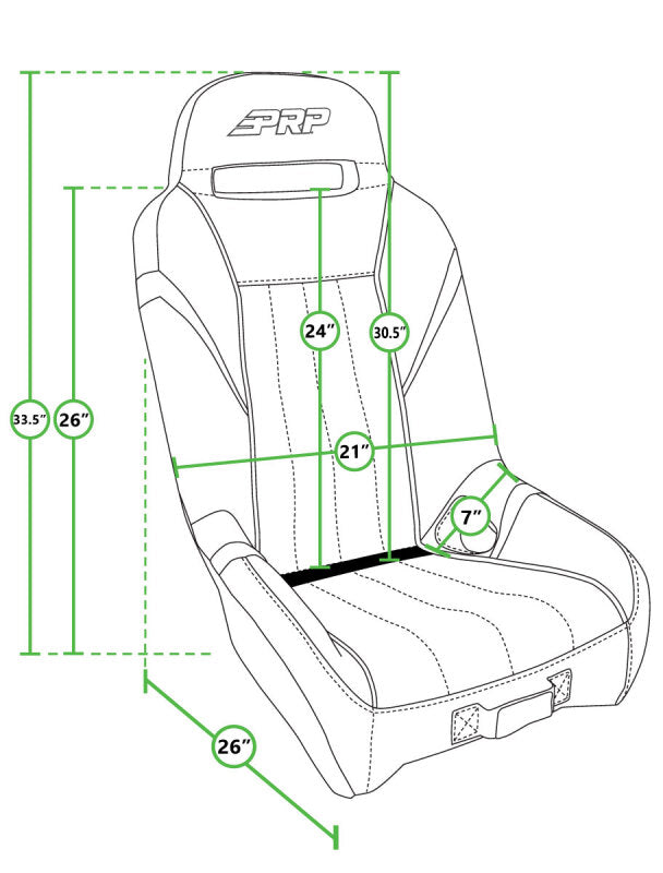 PRP Polaris General GT/S.E. Suspension Seats Kit (Pair) - Black