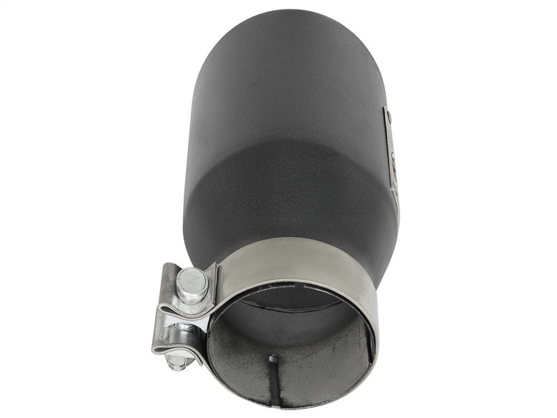 aFe MACH Force-Xp 3in 304 SS Metallic Black Exhaust Tip 3in In x 4-1/2in Out x 9in L Clamp-On Right