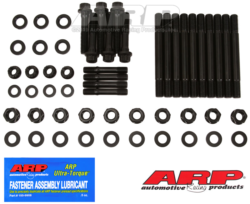 ARP Chevrolet Small Block w/ 4-Bolt Front & Rear Caps Main Stud Kit - Black