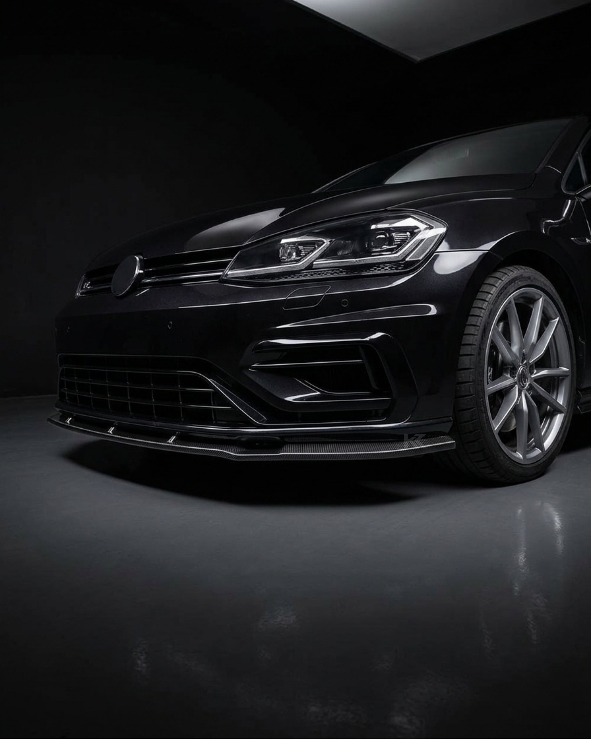 VW Golf MK7.5 R / R-Line Carbon Fiber Front Lip – A-Style Splitter (2018–2019)