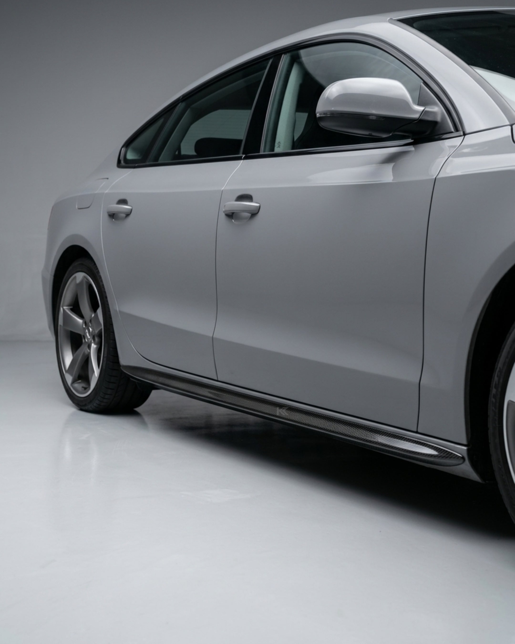 Audi A5 8T 4-Door Sedan Carbon Fiber Side Skirt Extensions 2010 - 2011