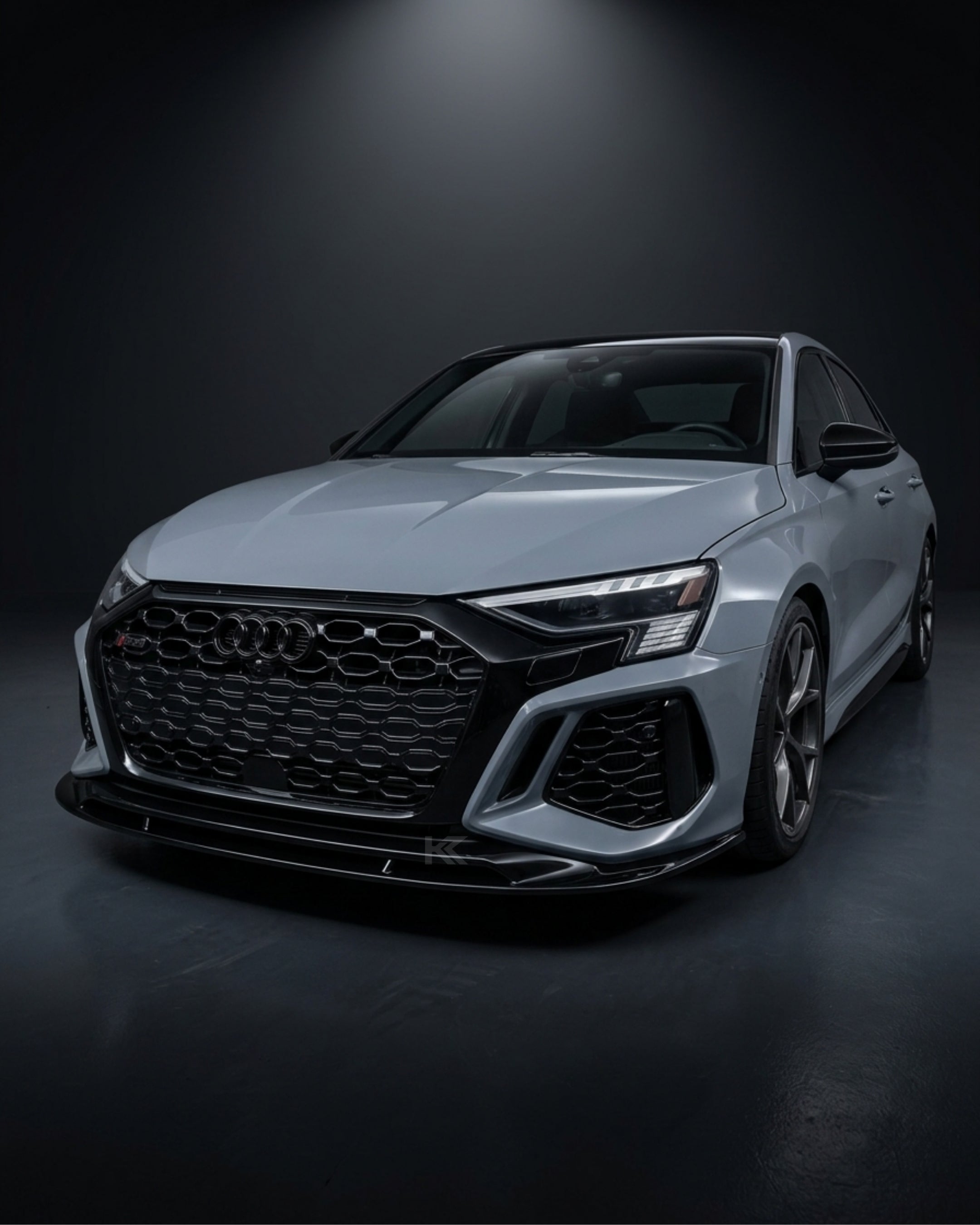 Audi RS3 8Y Sedan Pre-Preg Dry Carbon Fiber Gloss Black Front Bumper Lip 2022 - 2024