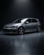 VW Golf MK7 GTI Carbon Fiber Side Skirt Extensions – Gloss Black (2014–2016)