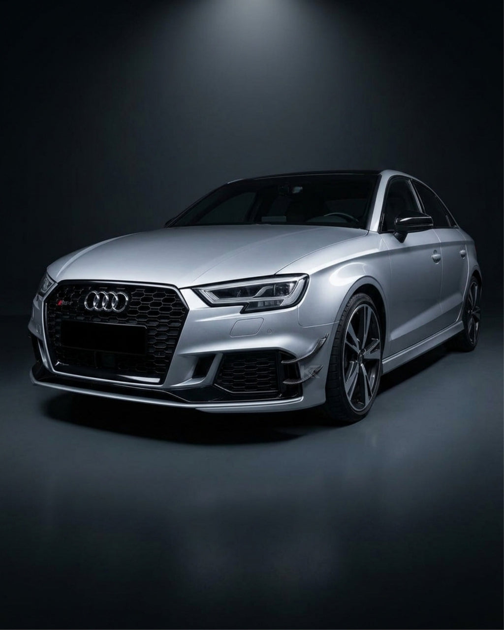Audi RS3 8V Sedan Carbon Fiber Front Bumper Fins 2017 - 2019