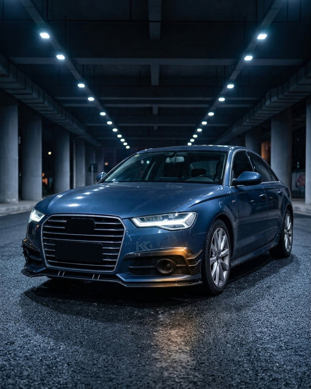 Audi A6 C7 S-Line / S6 Sedan Carbon Fiber A-Style Front Bumper Canard Fins 2015 - 2018
