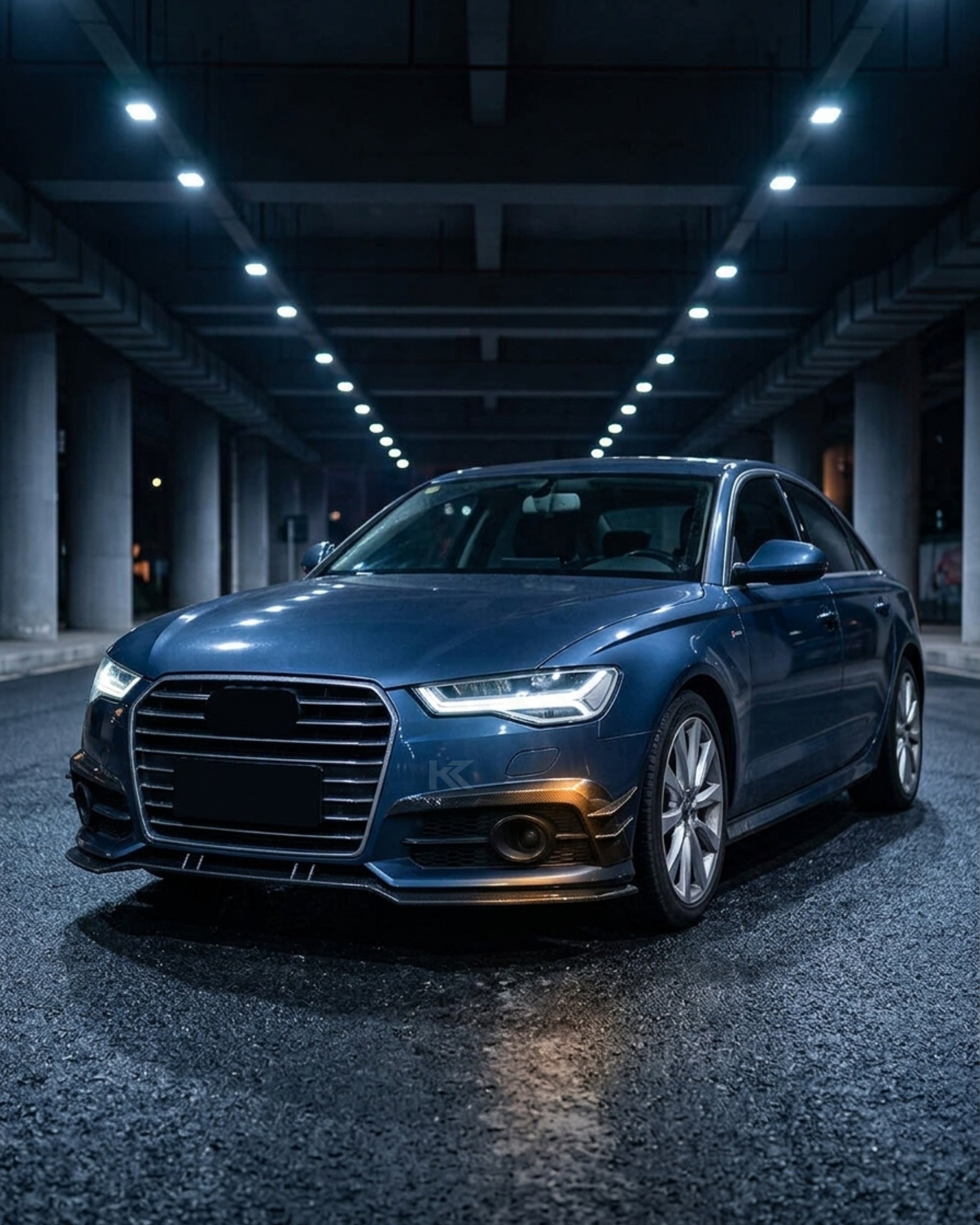 Audi A6 C7 S-Line / S6 Sedan Carbon Fiber A-Style Front Bumper Canard Fins 2015 - 2018