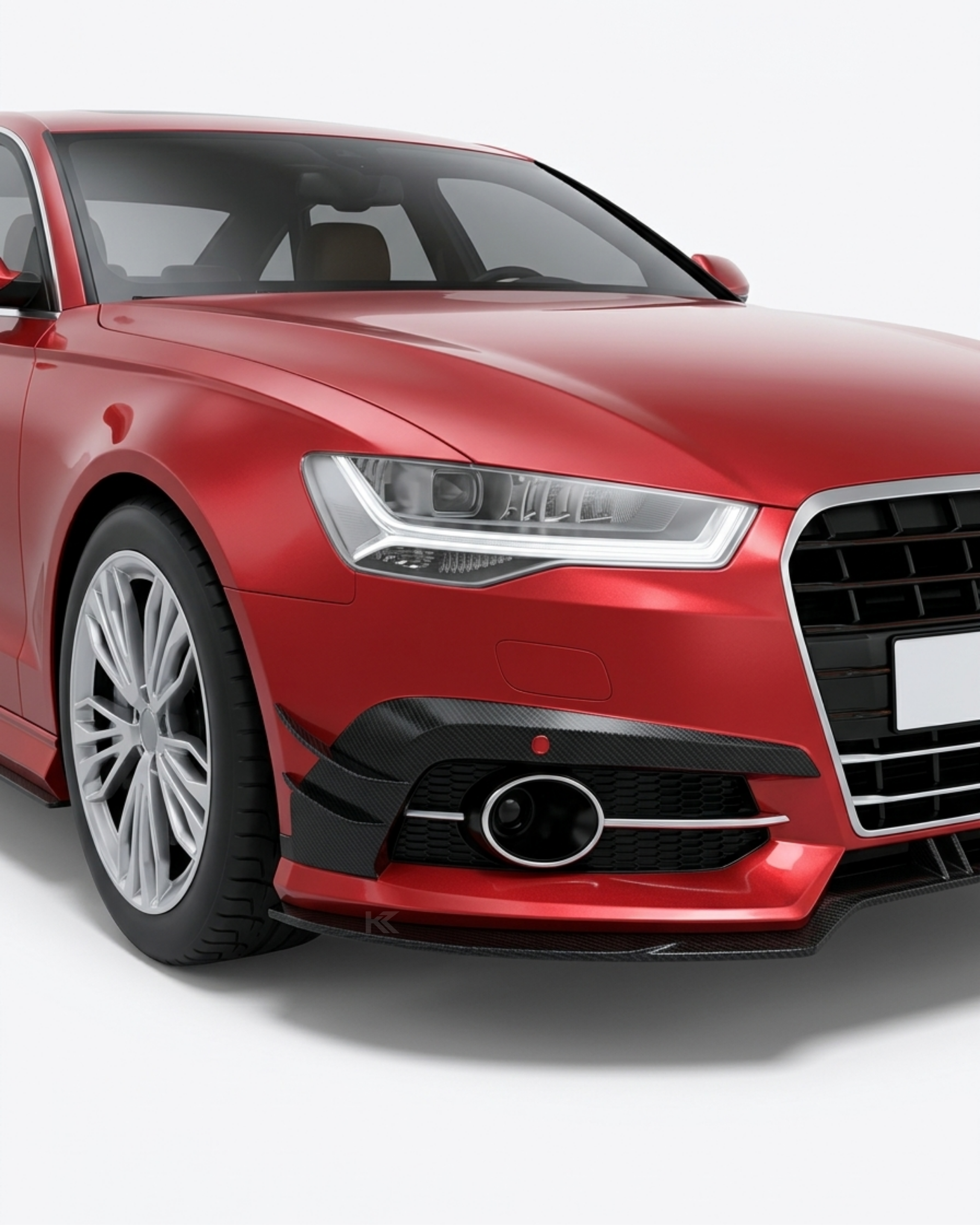 Audi A6 / S6 C7.5 Carbon Fiber Front Lip – Gloss Black Splitter (2016–2018 Sedan)