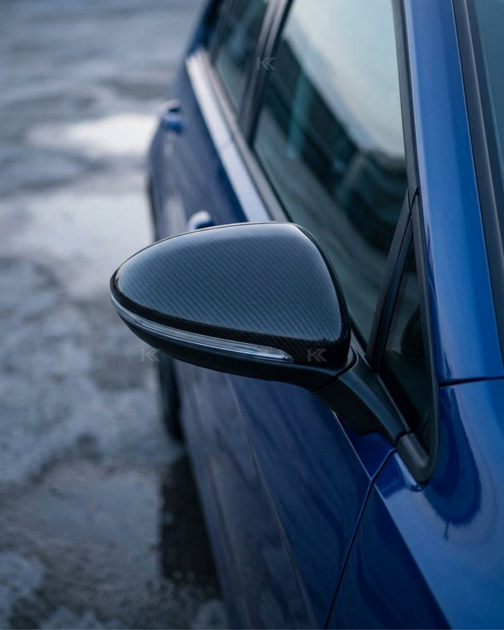 VW Scirocco Carbon Fiber Mirror Covers – Gloss Black Caps (2013–2016)
