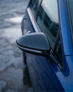 VW Scirocco Carbon Fiber Mirror Covers – Gloss Black Caps (2013–2016)