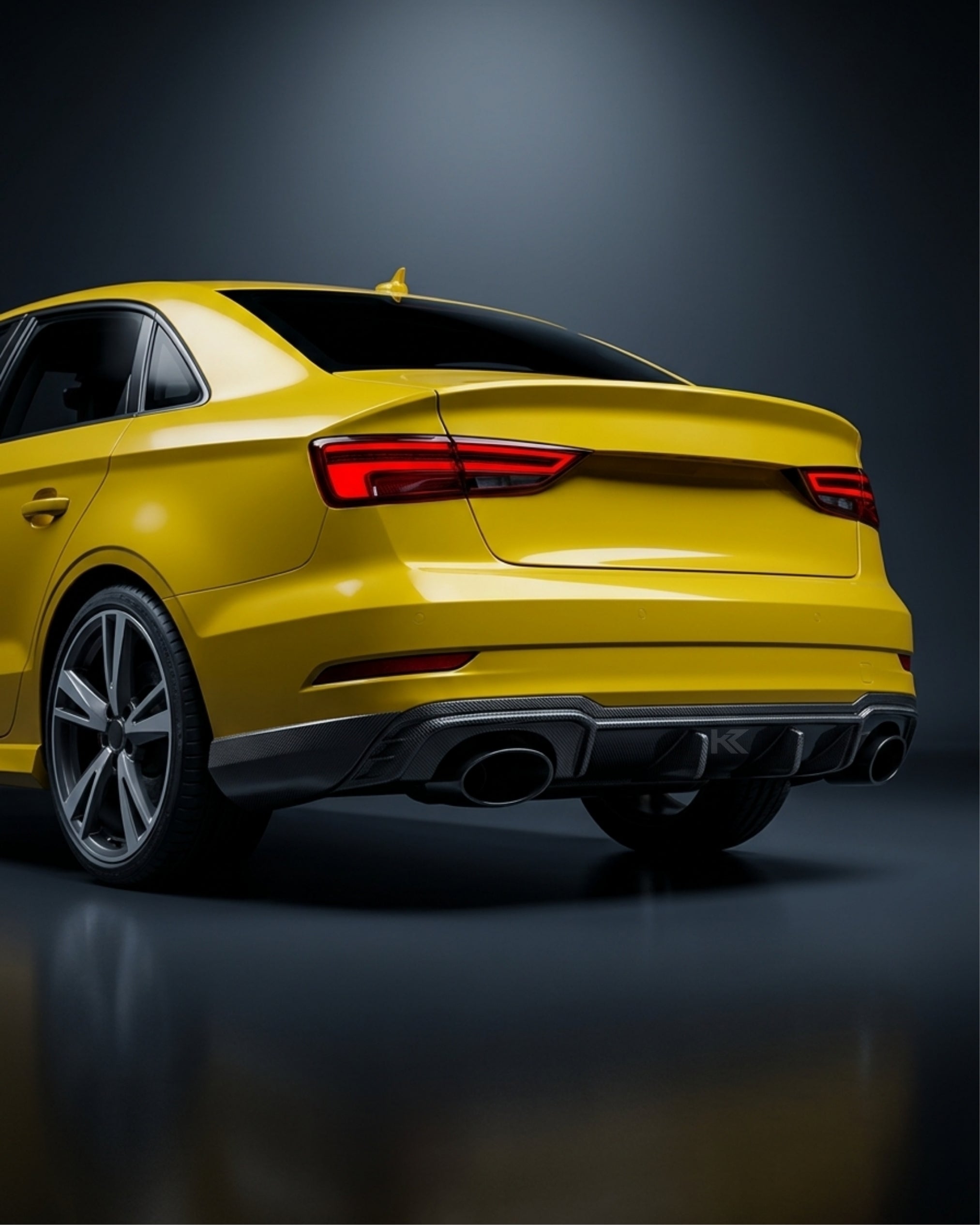 Audi RS3 8V Sedan Carbon Fiber Rear Bumper Diffuser Lip 2017 - 2019