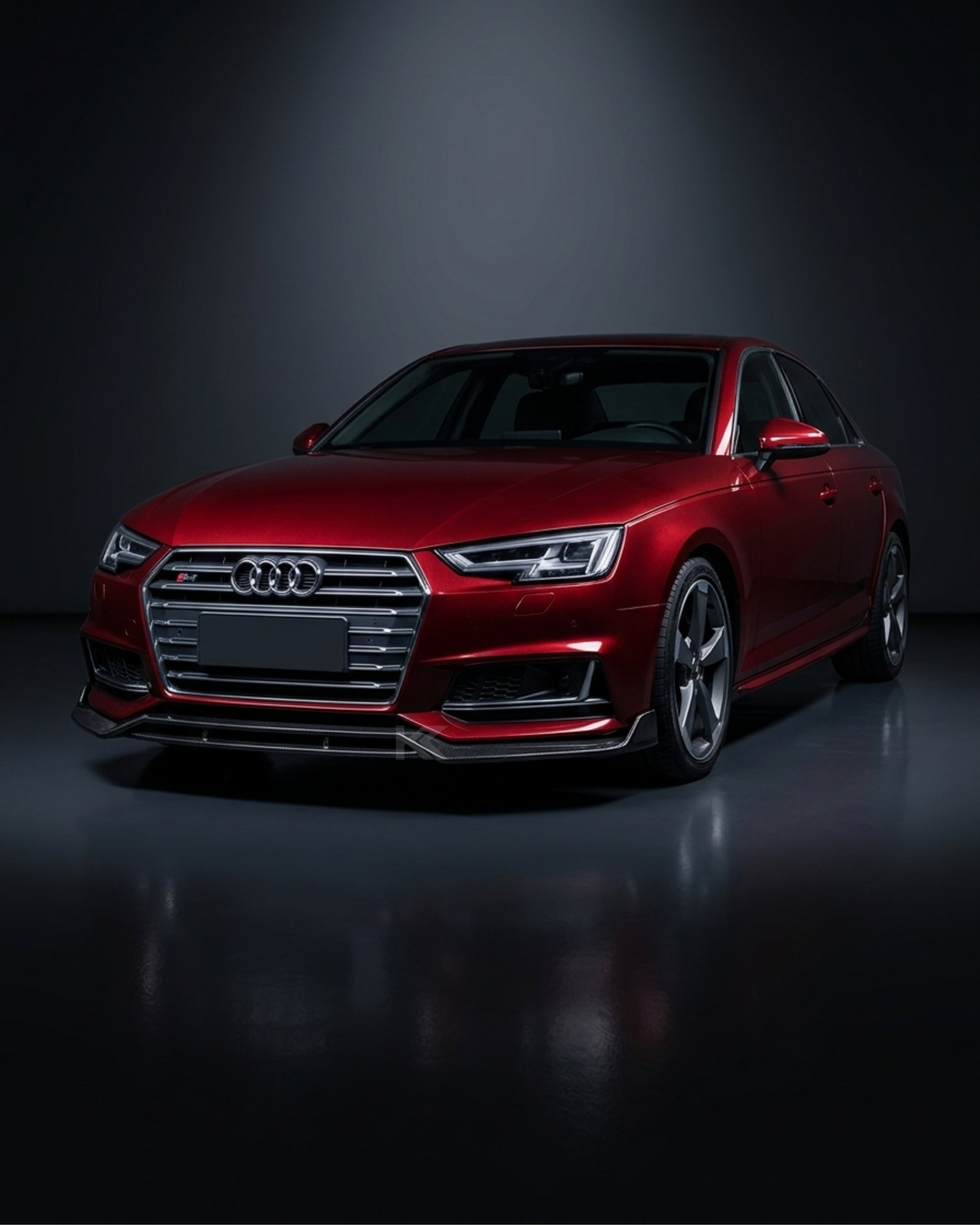Audi A4 B9 S-Line / S4 Sedan Carbon Fiber J-Style Front Valance Lip 2017 - 2019