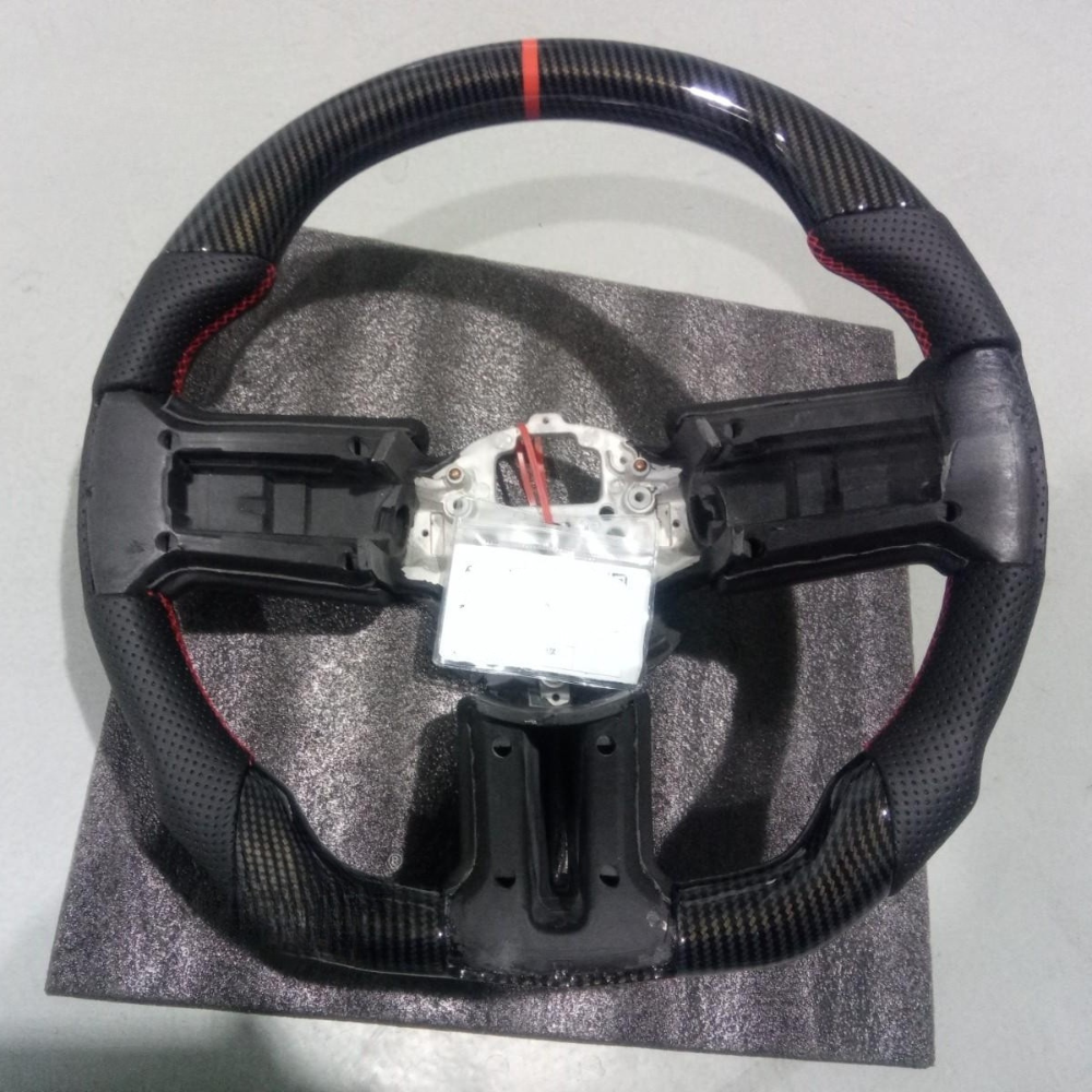 Hydro-Dip Carbon Fiber Steering Wheel for Ford Mustang V6, GT & Shelby GT500 2010-2014