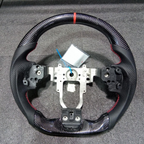 Real Carbon Fiber Steering Wheel for Mitsubishi Lancer Evolution EVO X 2008–2015 with Perforated Leather Grip