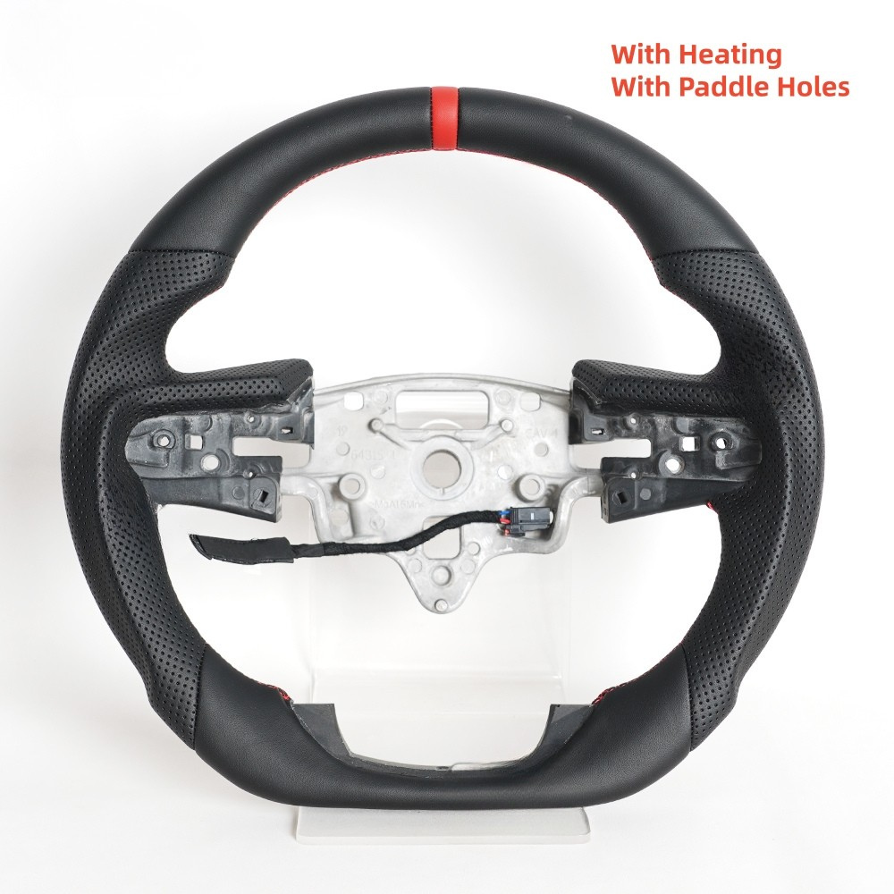 Full Leather Steering Wheel for GMC Sierra 1500 AT4, Denali, 2500HD & 3500HD 2019–2025 with Paddle Shifter Cutouts