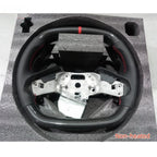Real Carbon Fiber Steering Wheel for Chevrolet Corvette C8 Z06 Z51 2020–2026 with Red Center Stripe (Non-Heated)