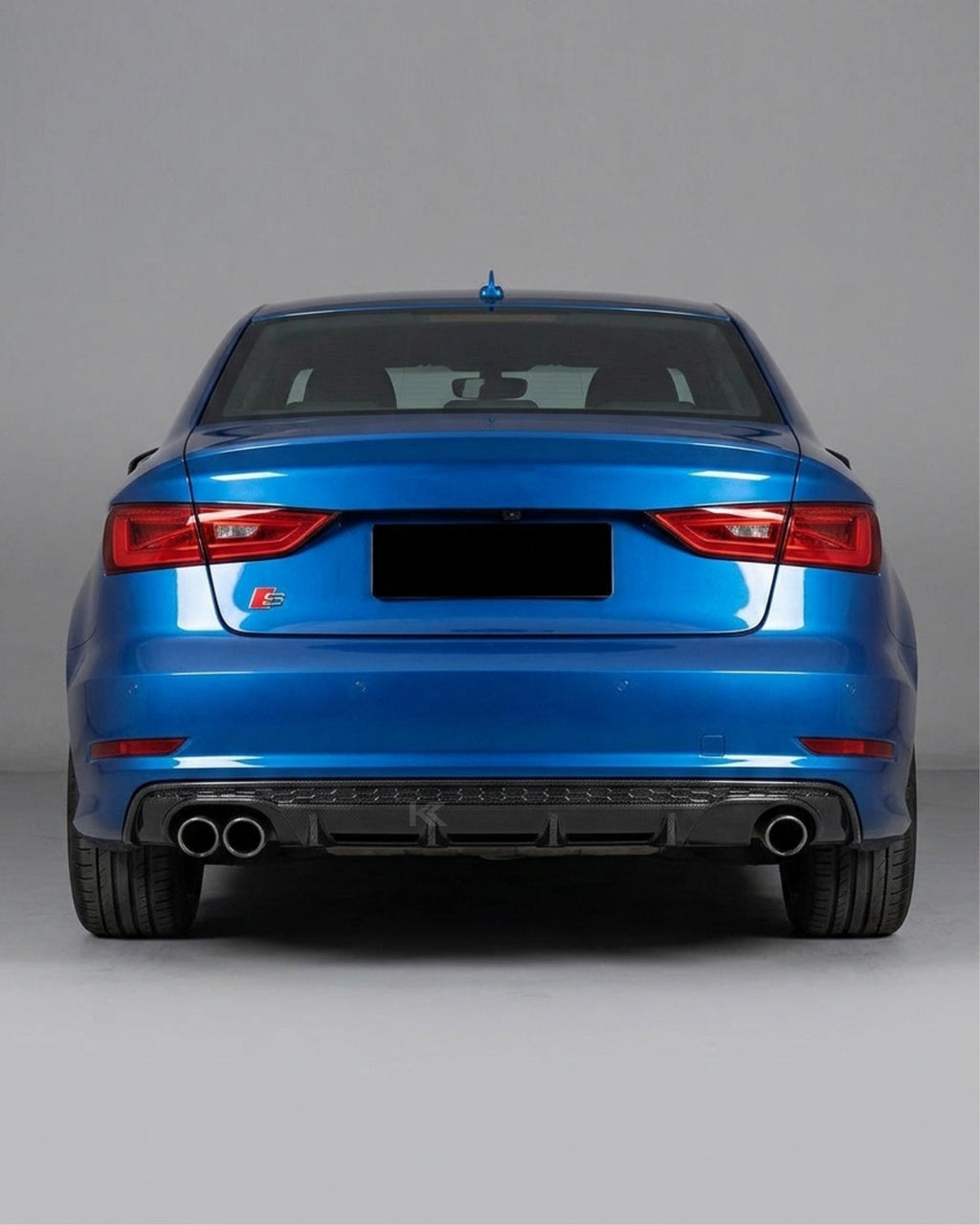 Audi A3 8V S-Line Sedan Carbon Fiber Gloss Black Rear Bumper Diffuser Lip 2016