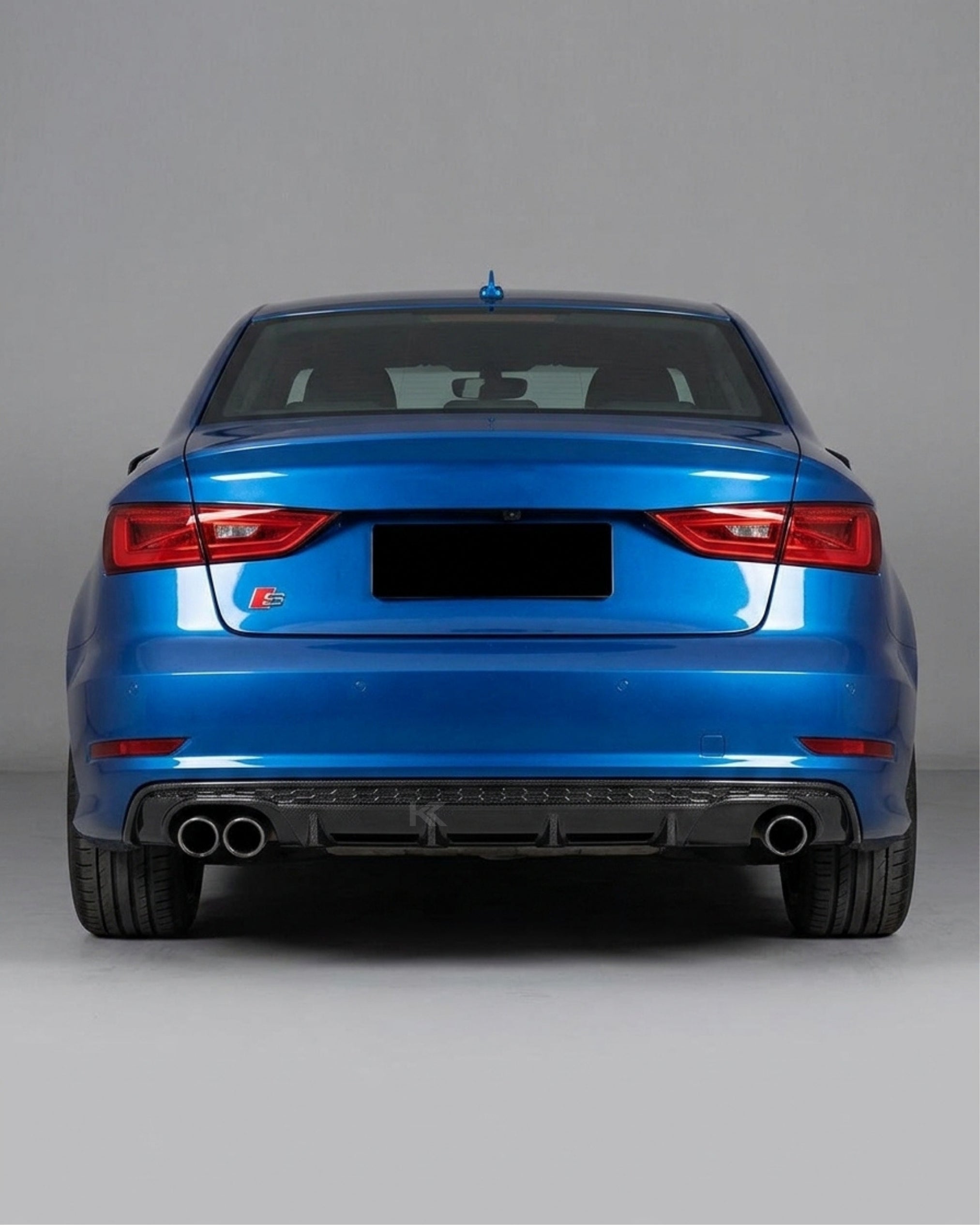 Audi A3 8V S-Line Sedan Carbon Fiber Gloss Black Rear Bumper Diffuser Lip 2016