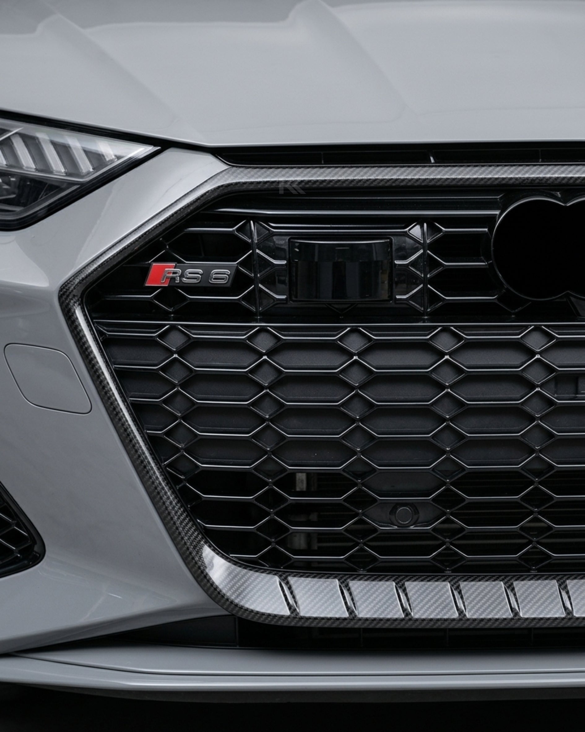 Audi RS6 C8 Avant Pre-Preg Dry Carbon Fiber Front Grille Insert Trim Cover 2019 - 2021