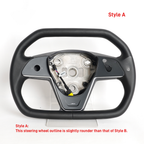 Cybertruck Style Heated Full Leather Steering Wheel for Tesla Model 3 & Model Y