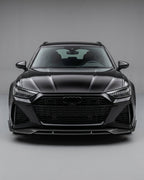 Audi RS6 C8 Avant Wagon Pre-Preg Dry Carbon Fiber Front Bumper Lip Spoiler 2019 - 2021