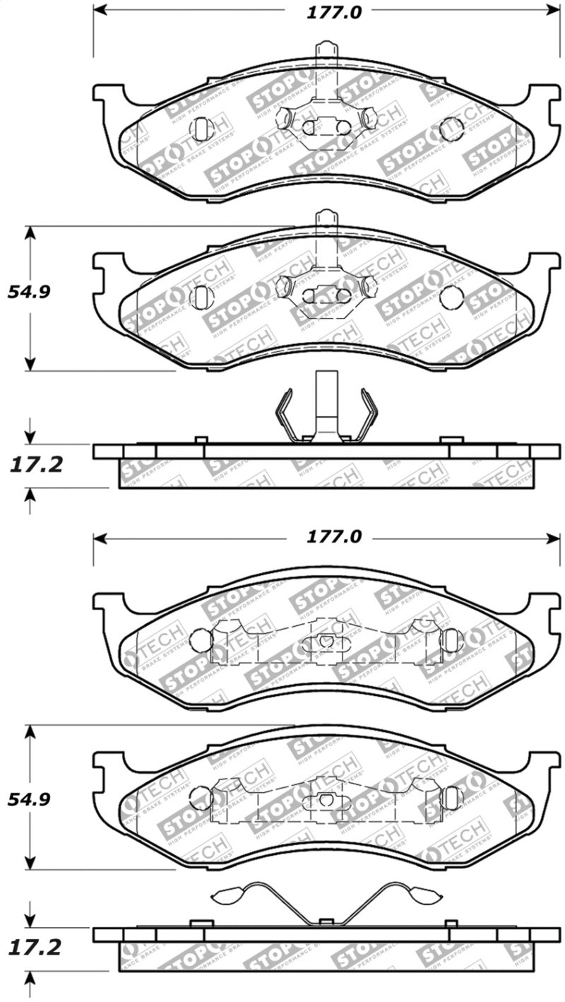 StopTech Street Select Brake Pads - Front/Rear