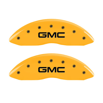 MGP 4 Caliper Covers Engraved Front & Rear Denali Yellow finish black ch