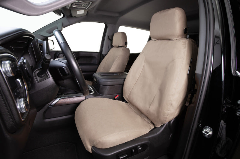 Covercraft 19-23 Ford Transit Polycotton SeatSaver Custom Third Row Seat Covers-Taupe