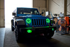 Oracle 07-17 Jeep Wrangler Surface Mount LED Headlight Halo Kit - Green