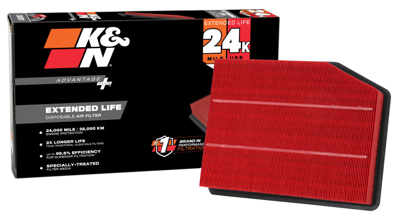 K&N Advantage Plus Air Filter 24K Miles Chevrolet Silverado 1500 V8-5.3L F/I 19-24