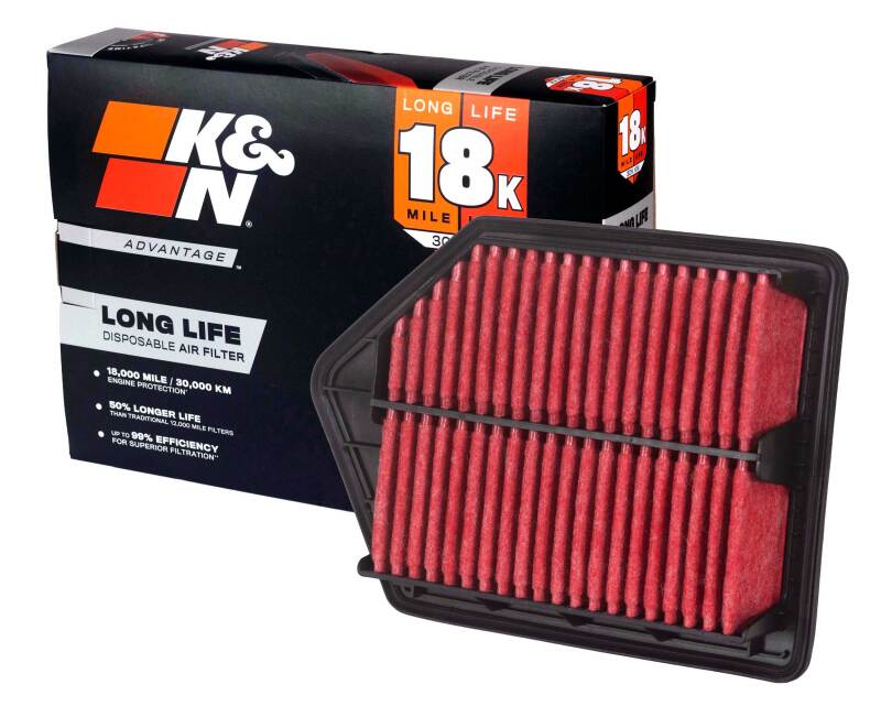 K&N Advantage Air Filter 18K Miles Honda Cr-V L4-2.4L F/I 2010-2011