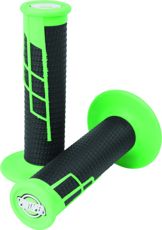 ProTaper Clamp-On 1/2 Waffle Grips - Neon Green/Black