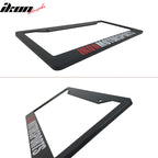 Black License Plate Frame Holder Bracket IKON MOTORSPORTS + Screw Cap